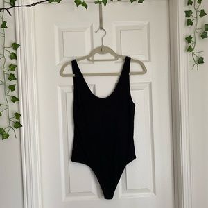 Aritzia Babaton Black Ribbed Bodysuit